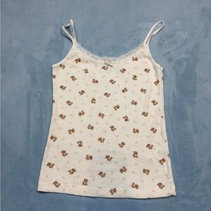 Brandy Melville Lace bear tank top.